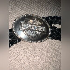 Harley-Davidson Black Braided Belt with Silver Buckle